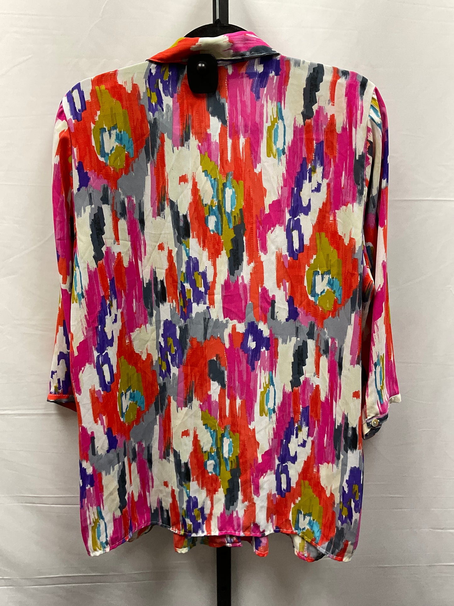 Multi-colored Top Long Sleeve Investments, Size 1x