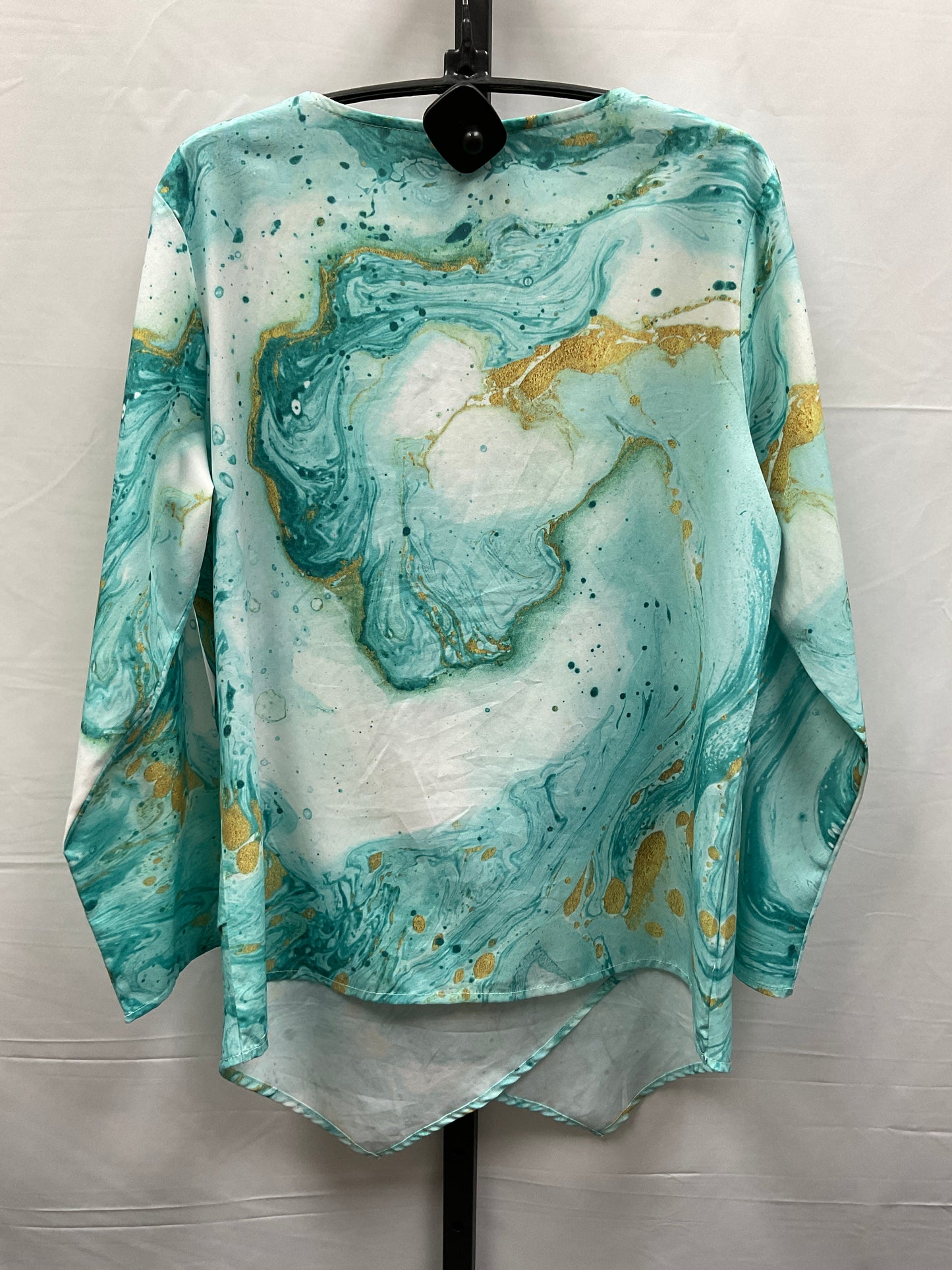 Blue & Gold Top Long Sleeve Clothes Mentor, Size M