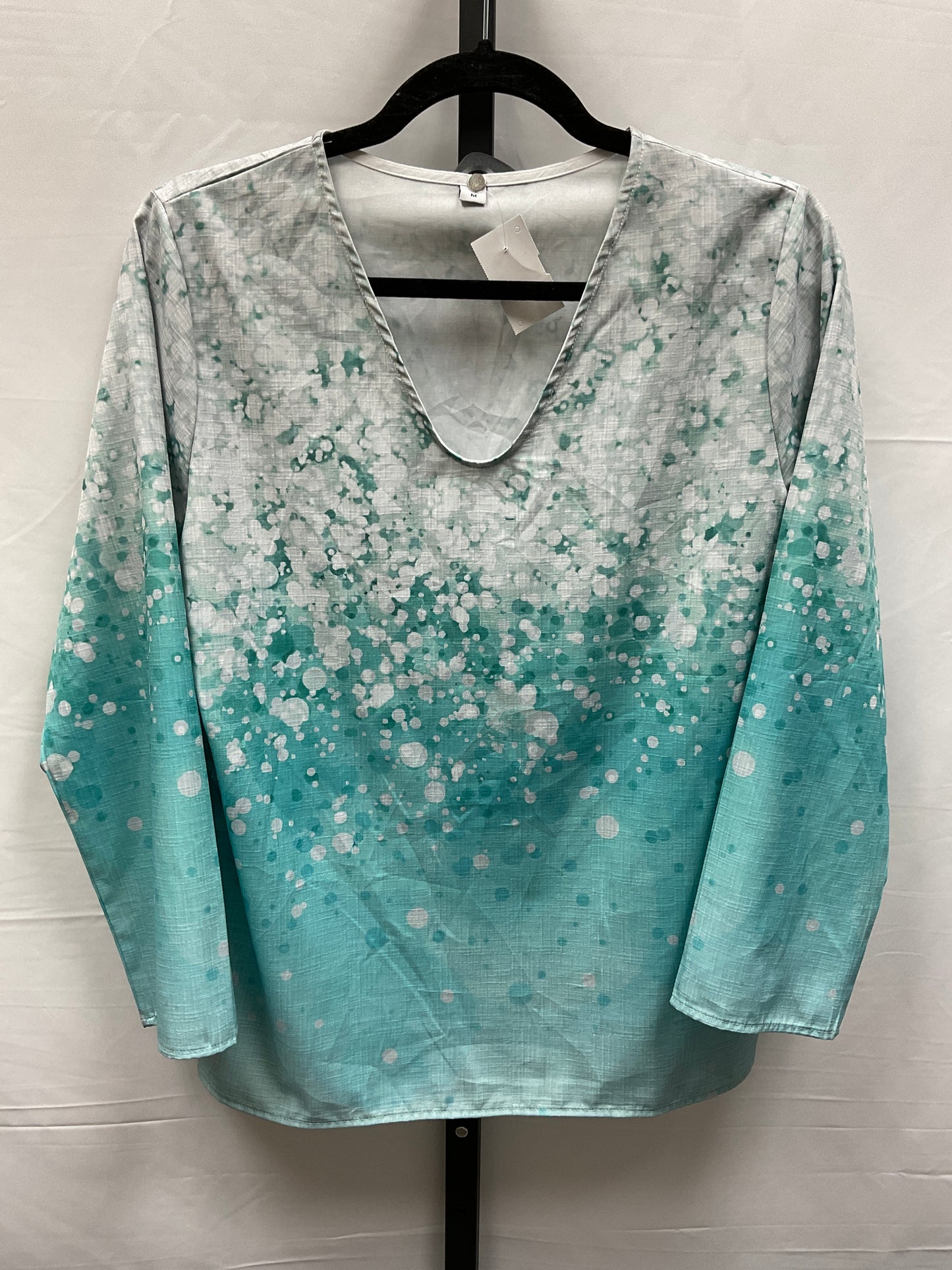 Blue & Grey Top Long Sleeve Clothes Mentor, Size M