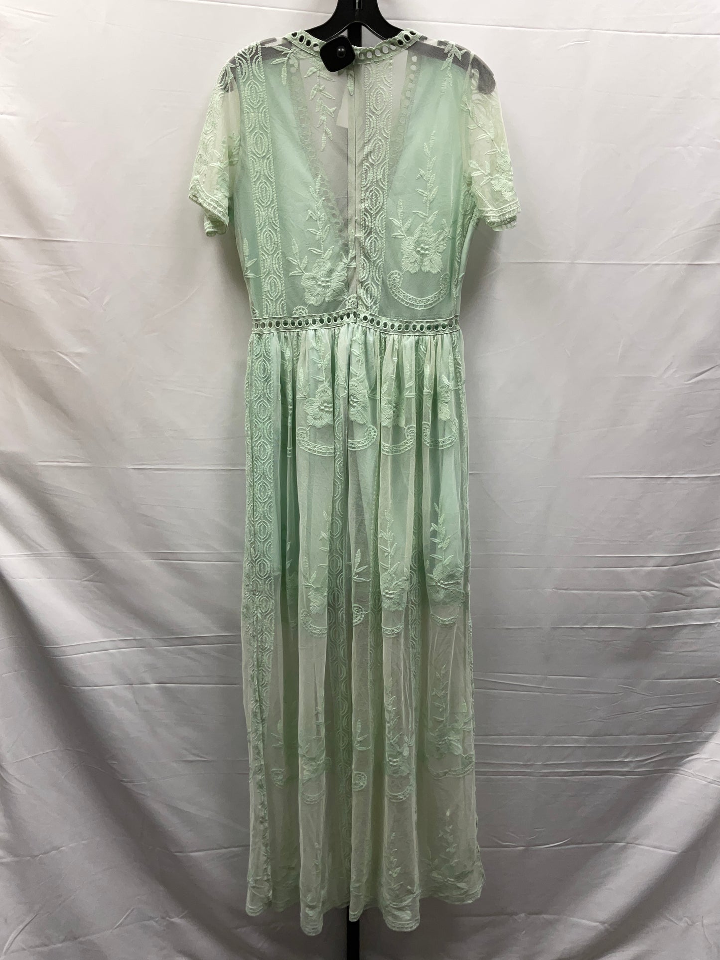 Green Dress Casual Maxi Clothes Mentor, Size M