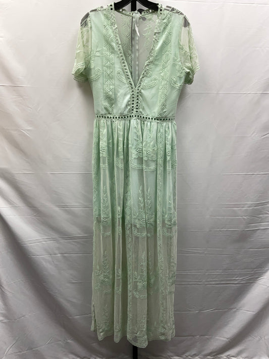 Green Dress Casual Maxi Clothes Mentor, Size M