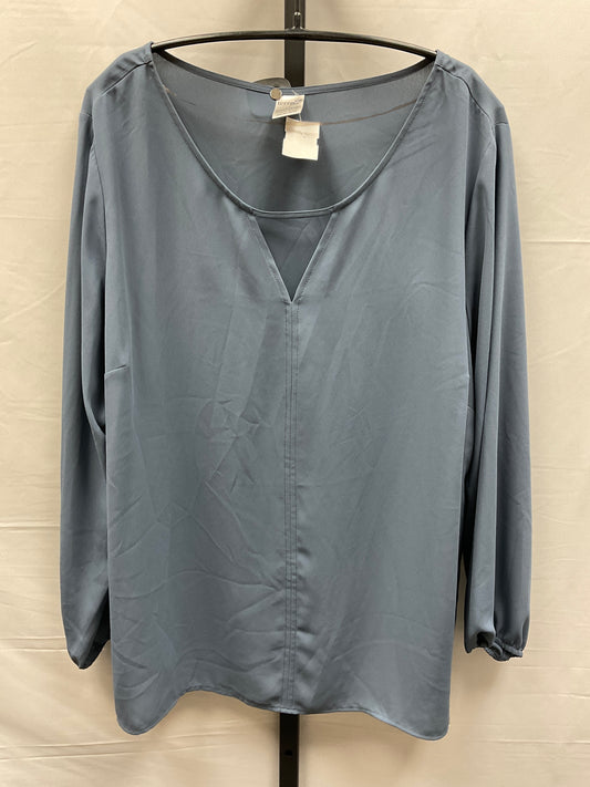 Grey Top Long Sleeve Terra & Sky, Size 1x