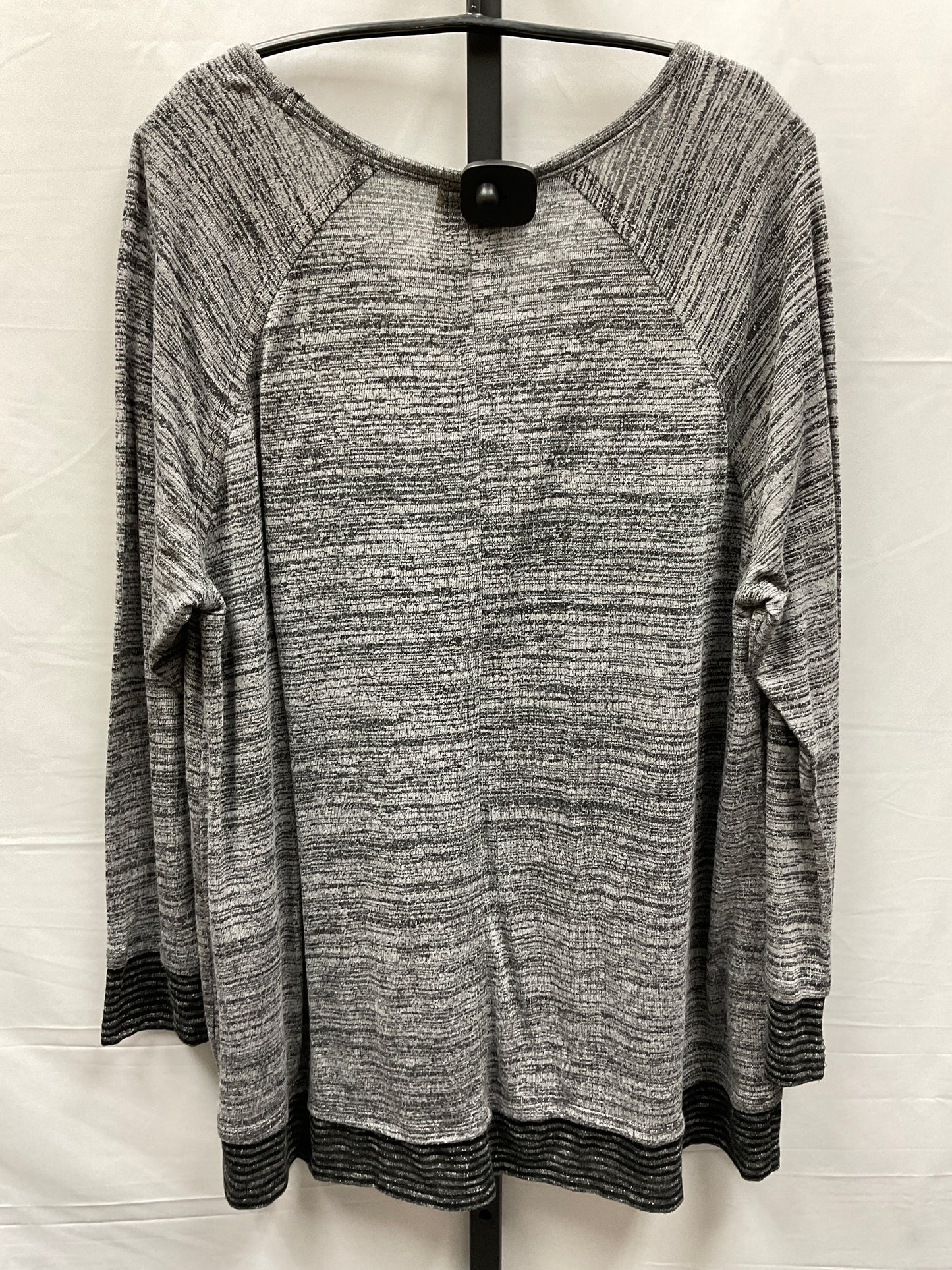 Grey Top Long Sleeve Faded Glory, Size 2x