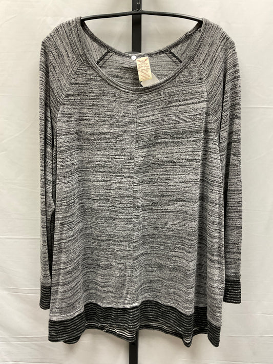 Grey Top Long Sleeve Faded Glory, Size 2x