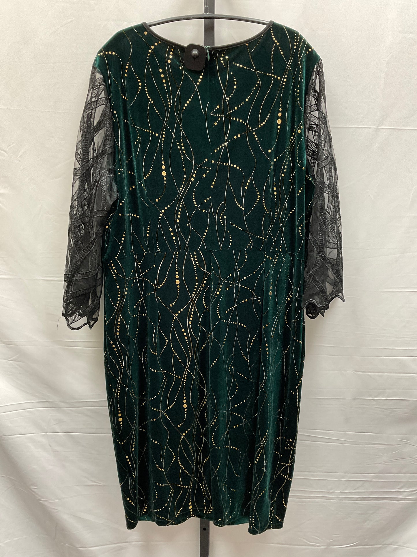 Black & Green Dress Casual Midi Clothes Mentor, Size 2x