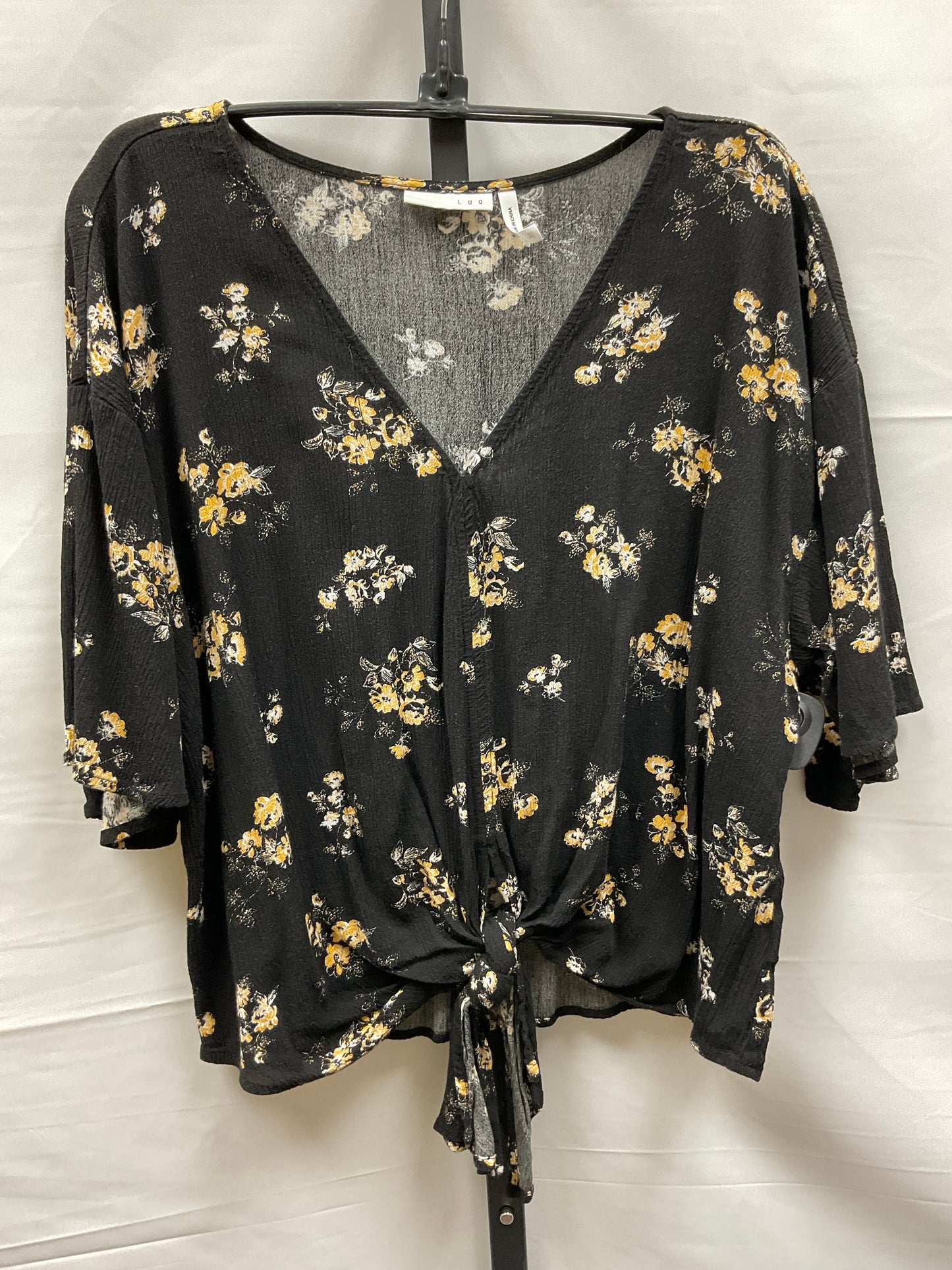 Floral Print Top Short Sleeve Clothes Mentor, Size Xl