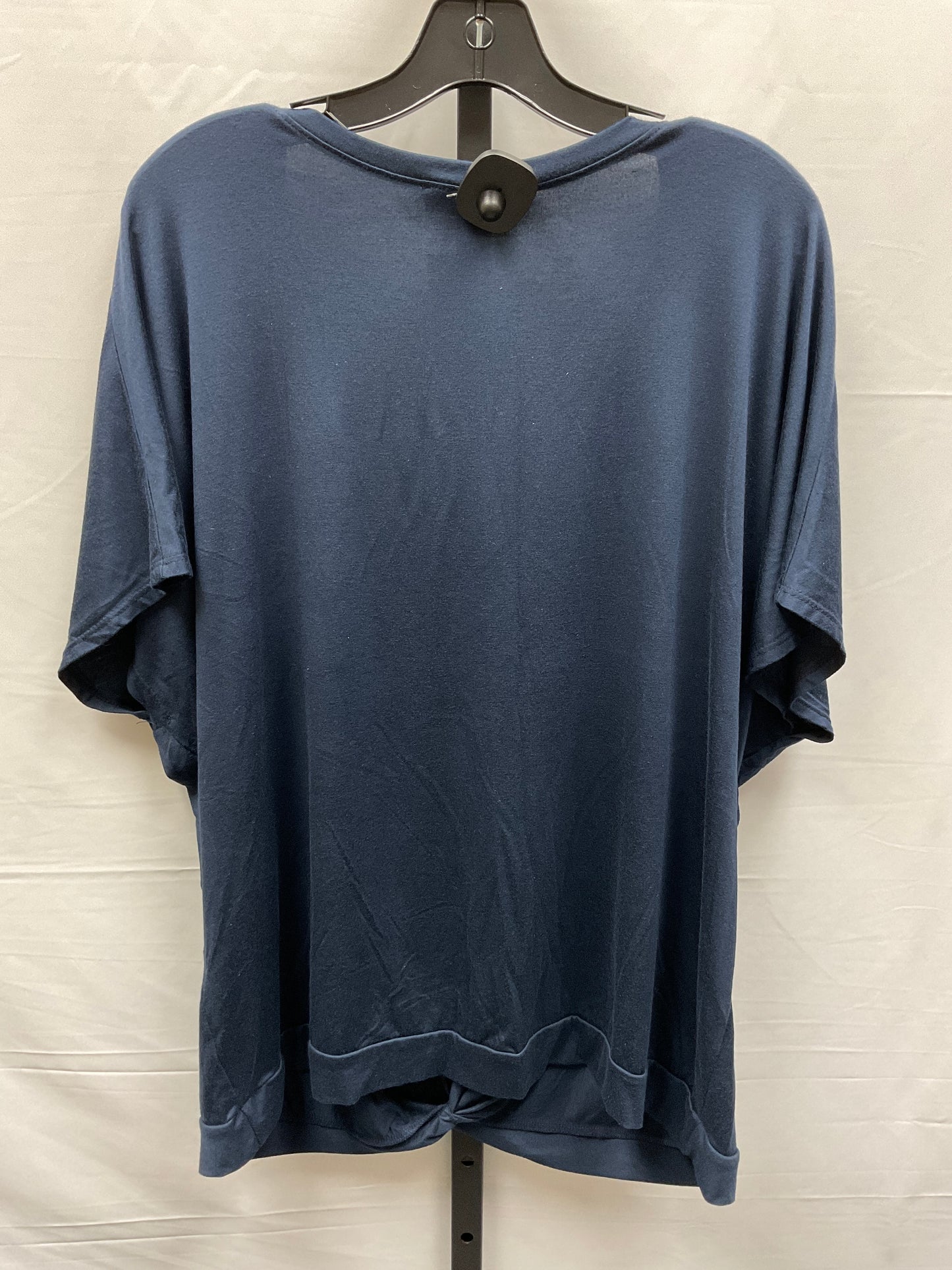 Navy Top Short Sleeve Clothes Mentor, Size 1x