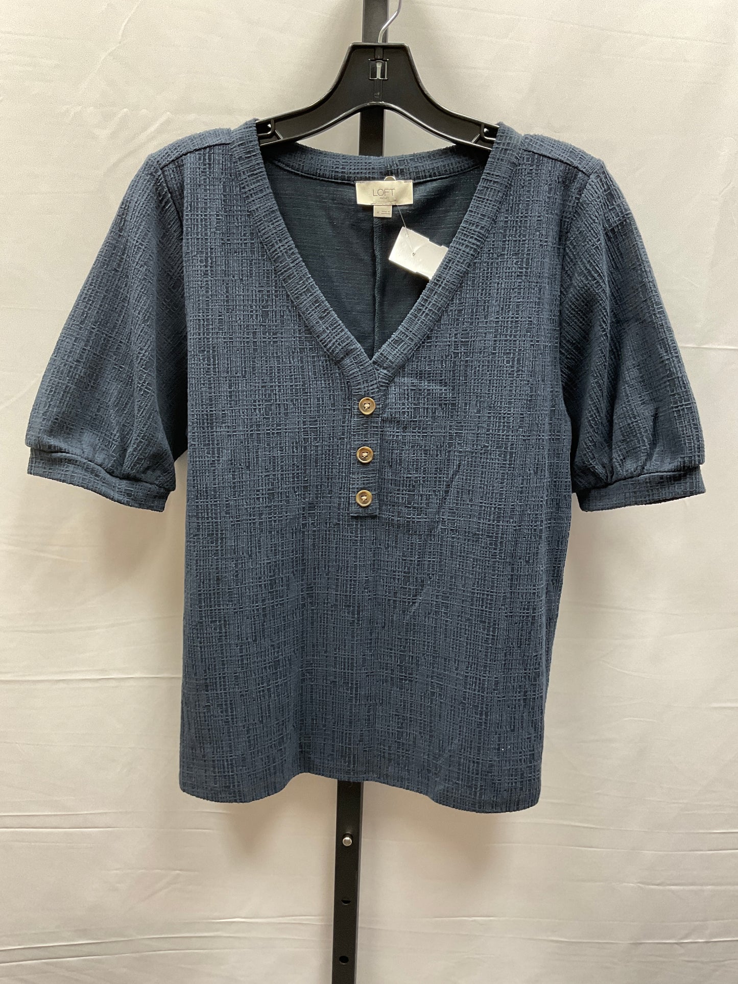 Navy Top Short Sleeve Loft, Size M