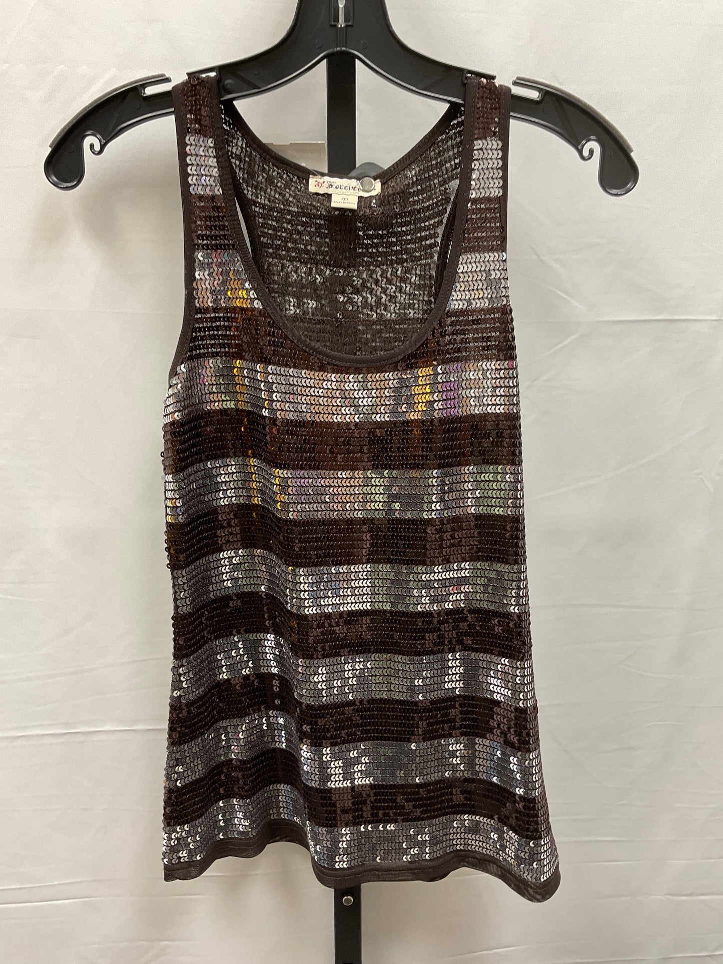 Tank Top By Forever In Brown & Silver, Size: M