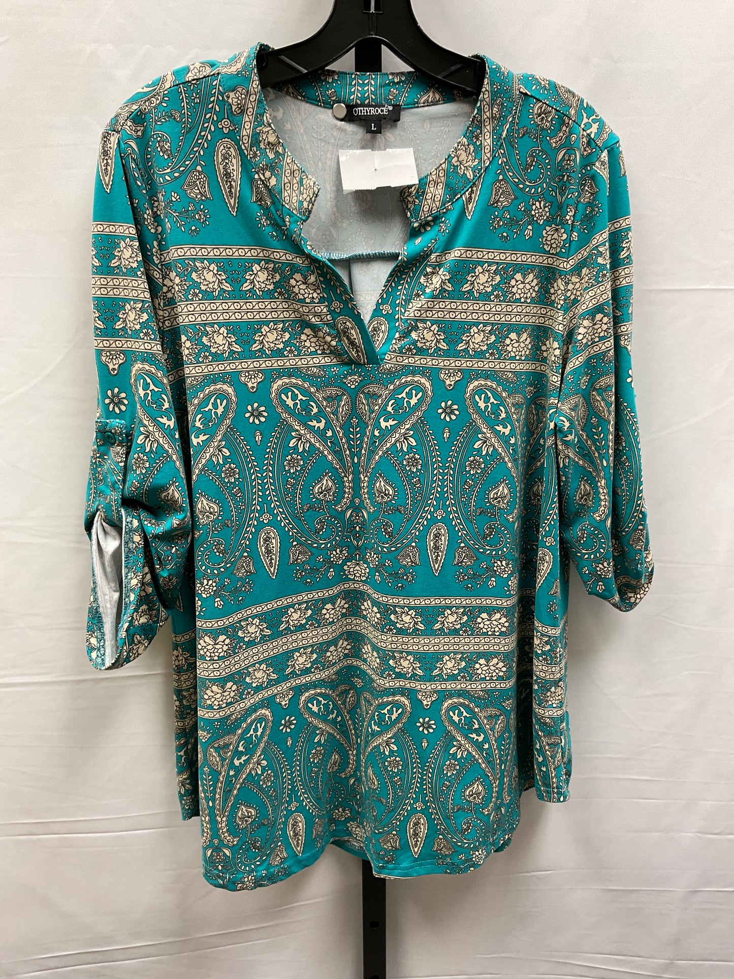 Top Long Sleeve By Clothes Mentor In Paisley Print, Size: L