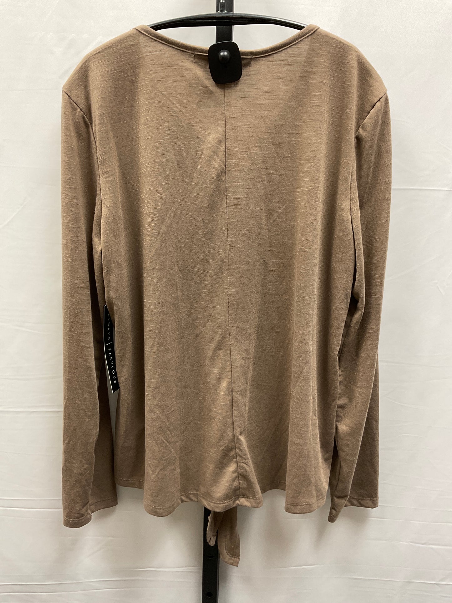 Top Long Sleeve By Absolutely Famous In Brown, Size: Xl