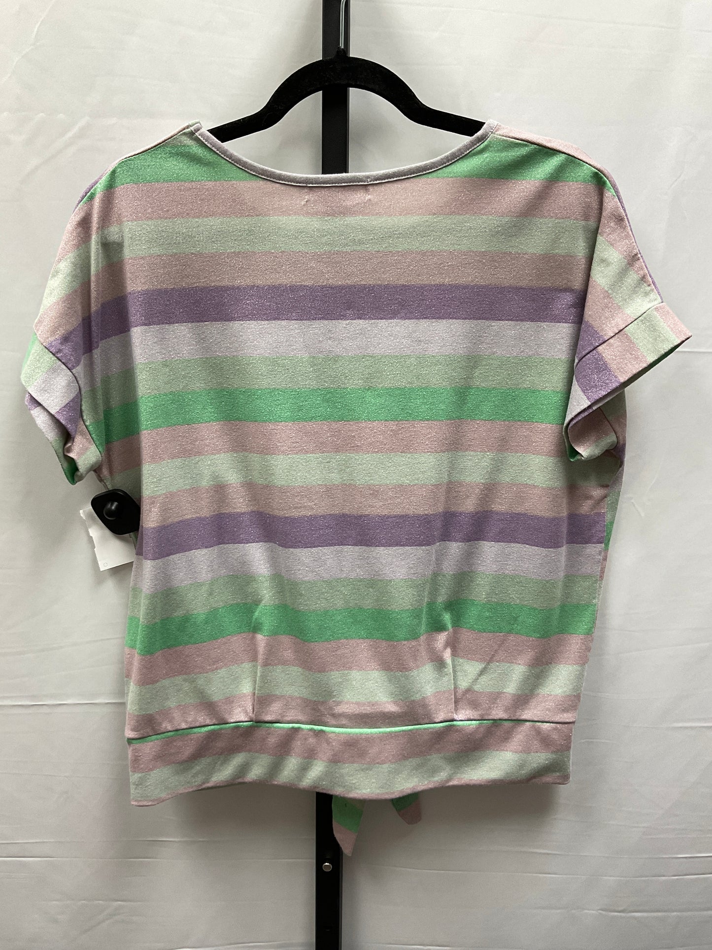 Striped Pattern Top Short Sleeve 89th And Madison, Size M