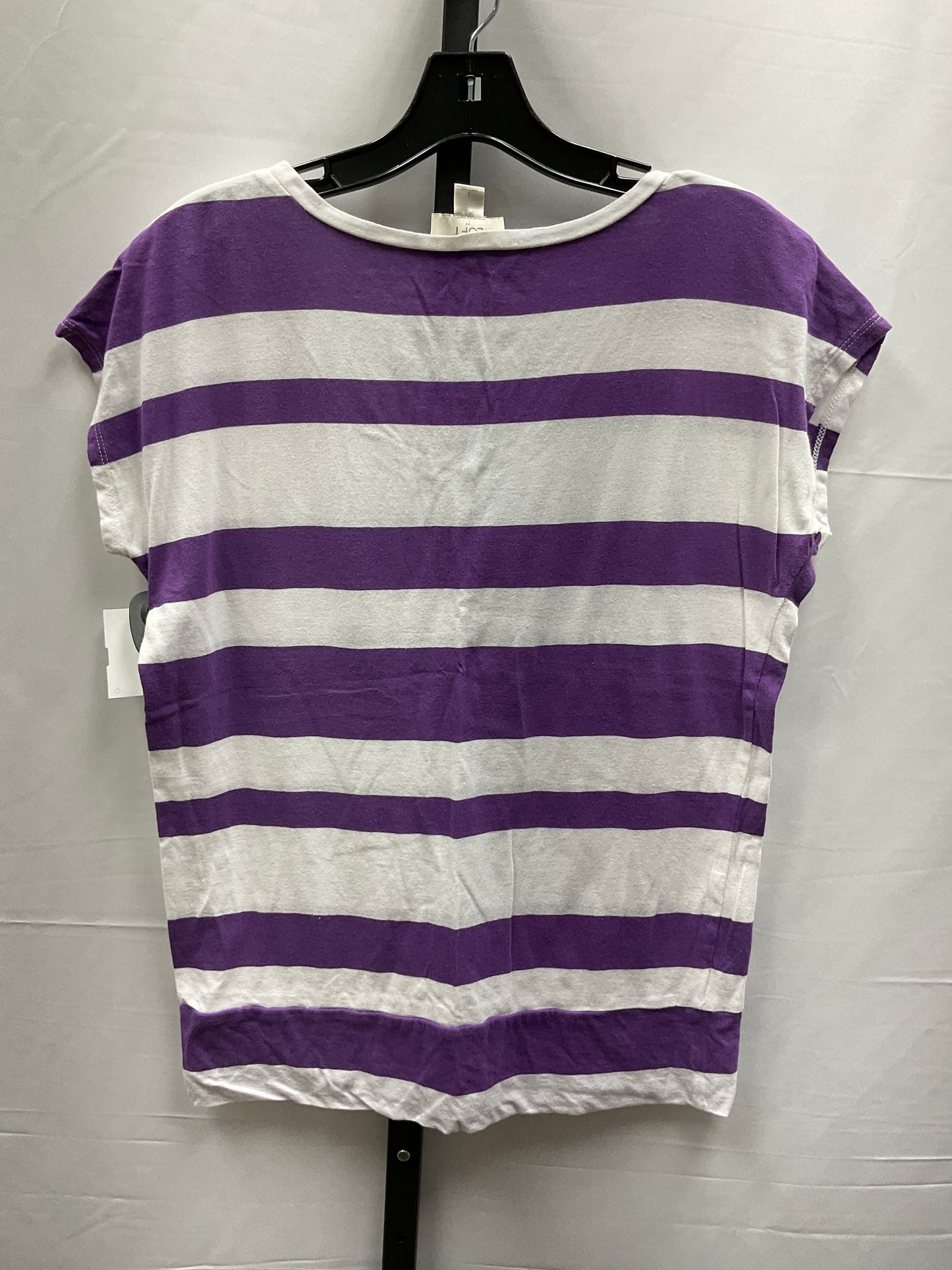 Striped Pattern Top Short Sleeve Loft, Size S