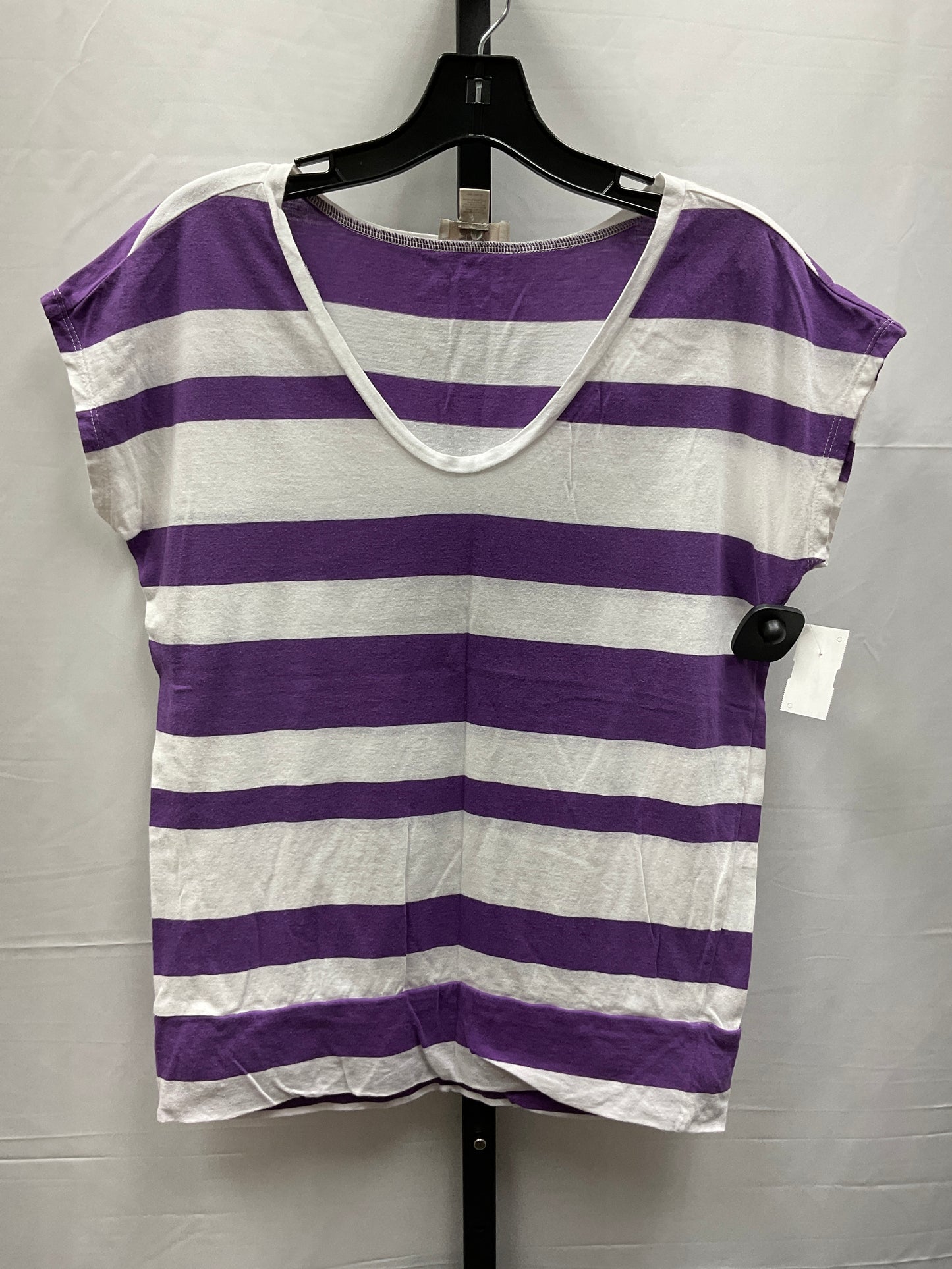 Striped Pattern Top Short Sleeve Loft, Size S