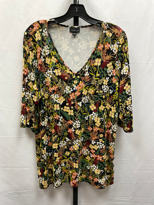 Top 3/4 Sleeve By J. Jill In Floral Print, Size: L