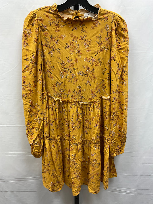 Dress Casual Midi By True Craft In Yellow, Size: Xs