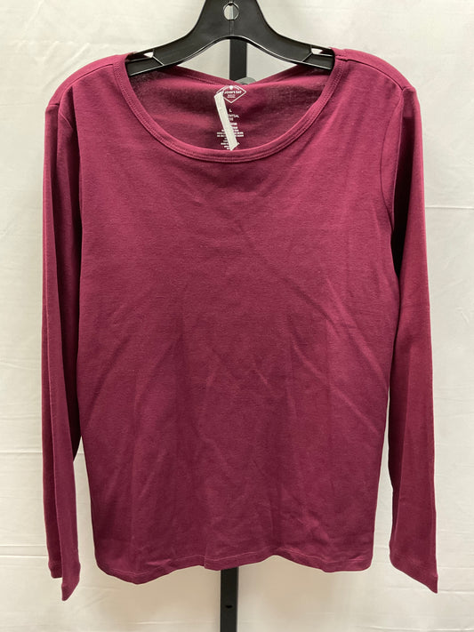 Red Top Long Sleeve Basic St Johns Bay, Size L