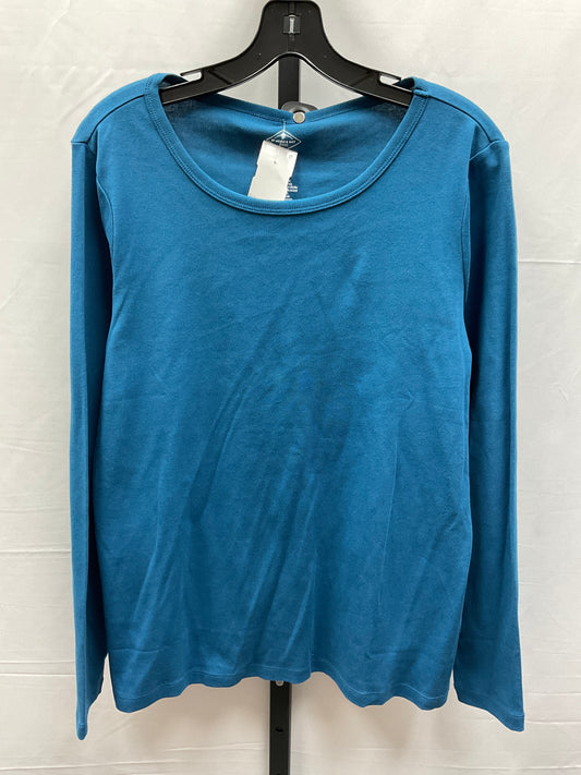 Blue Top Long Sleeve Basic St Johns Bay, Size L