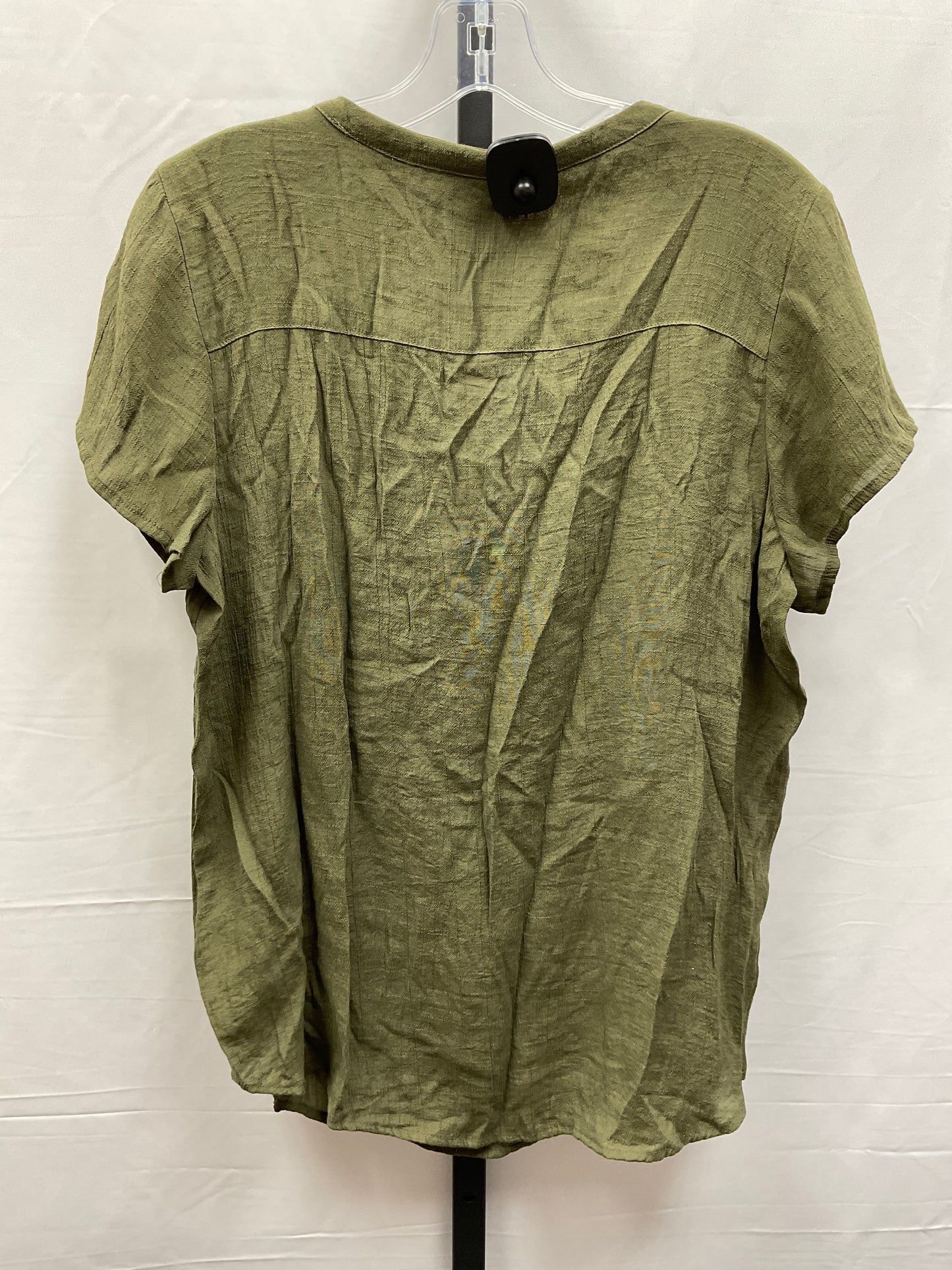 Top Short Sleeve By Liz Claiborne In Green, Size: L