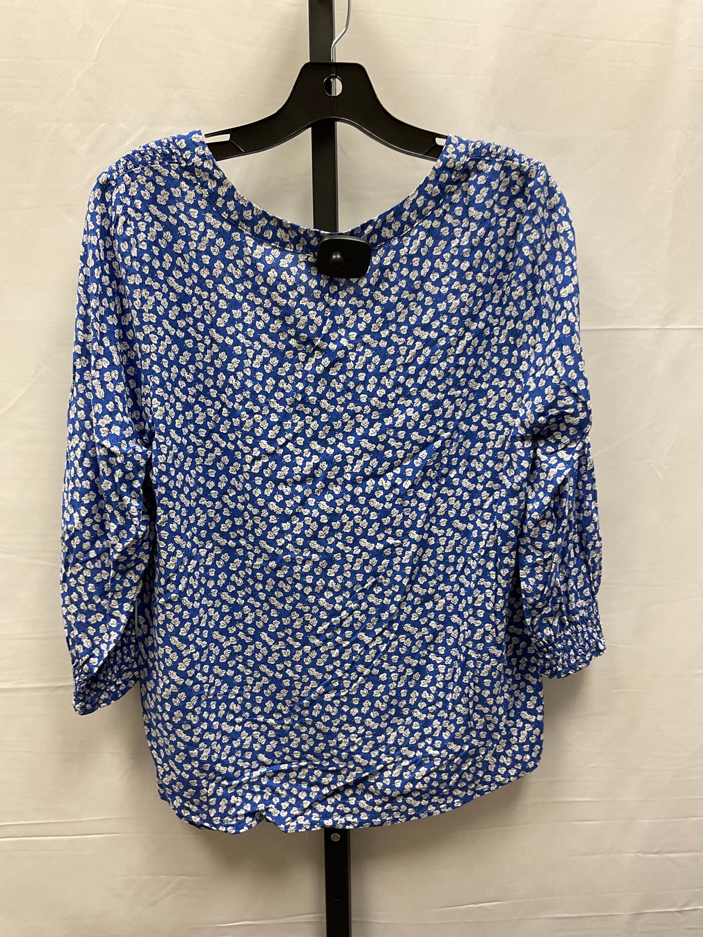 Top Long Sleeve By Cynthia Rowley In Blue & White, Size: M