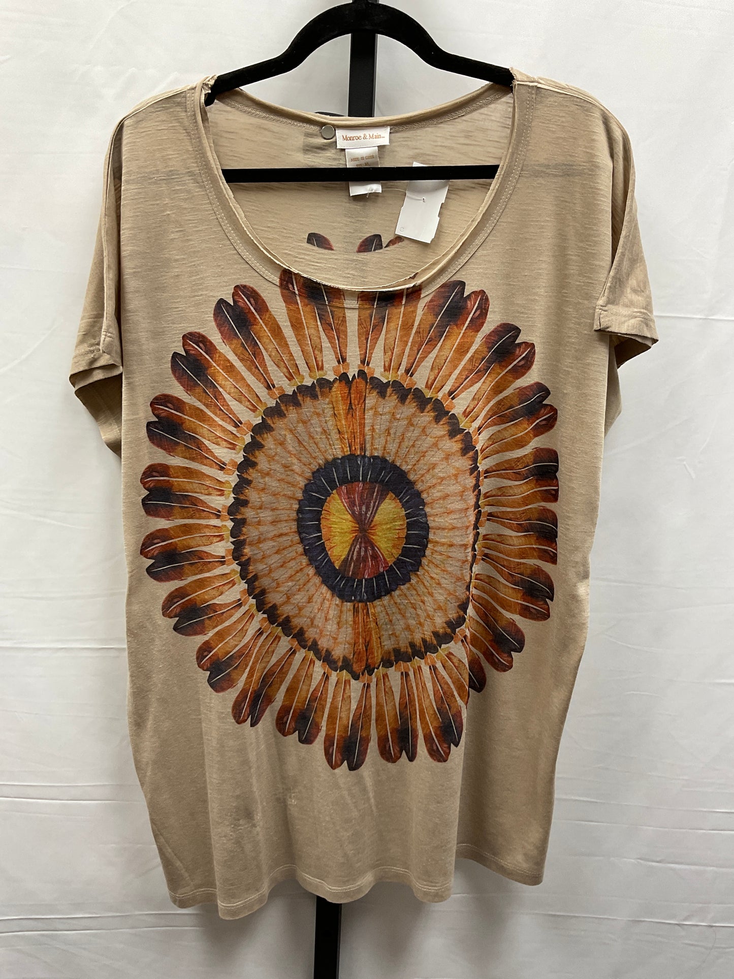 Top Short Sleeve By Monroe And Main In Multi-colored, Size: Xl