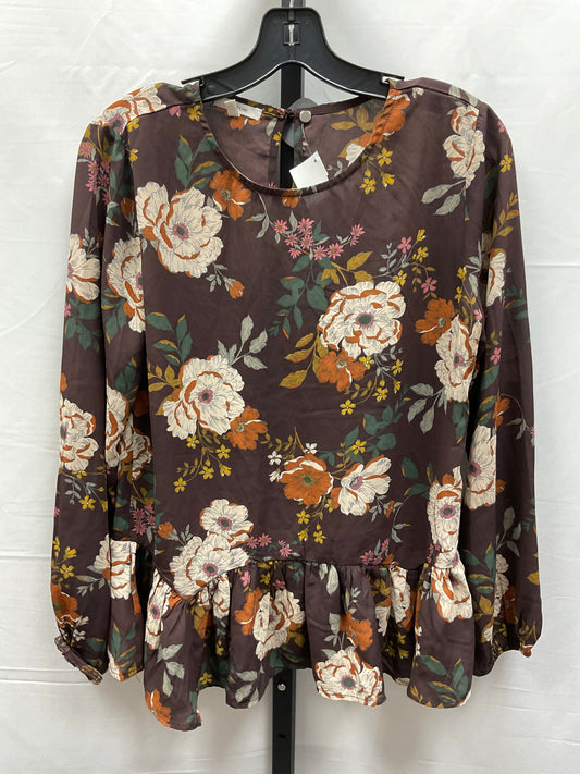 Top Long Sleeve By Maurices In Floral Print, Size: S