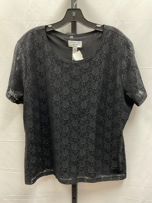 Top Short Sleeve By Covington In Black, Size: 2x