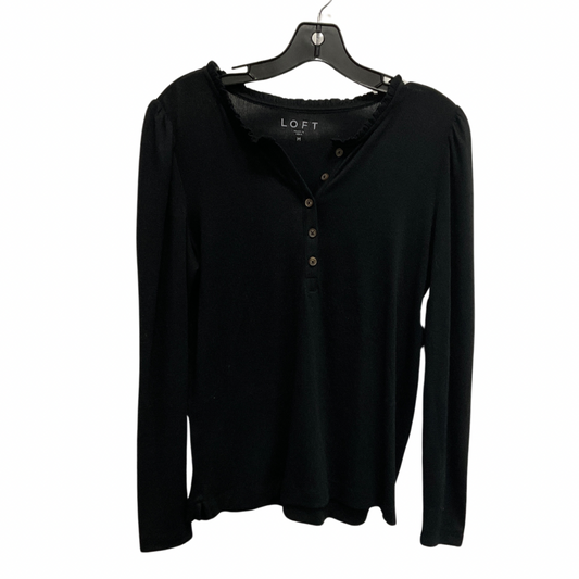 Top Long Sleeve By Loft In Black, Size: M