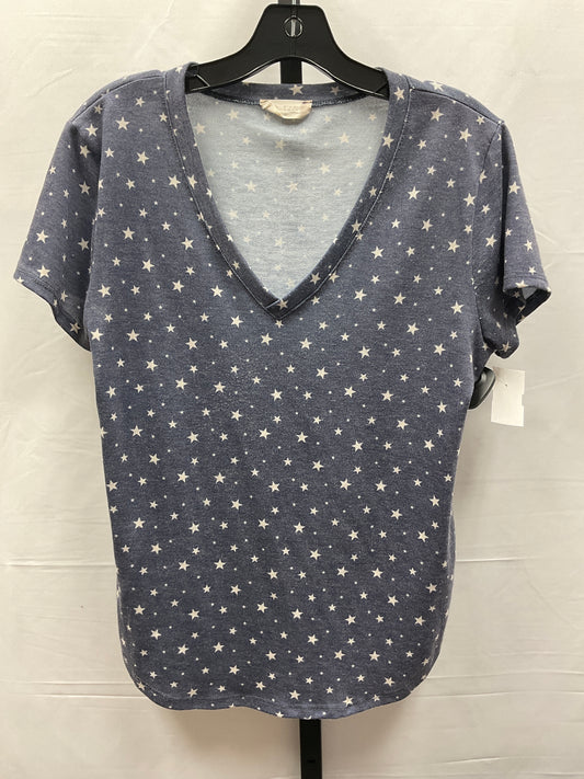 Top Short Sleeve By Altard State In Blue & White, Size: S