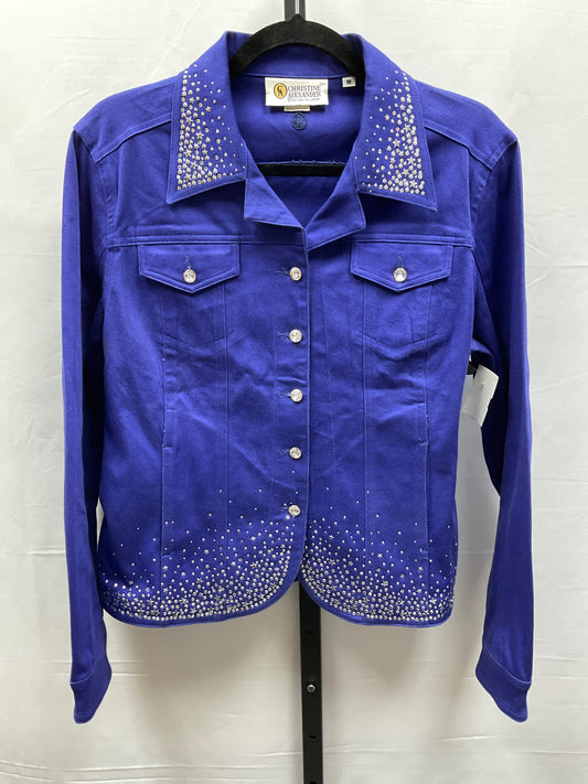 Jacket Other By Christine Alexander In Blue & Silver, Size: M