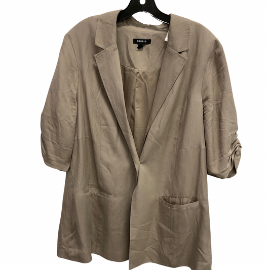 Blazer By Torrid In Tan, Size: 2x