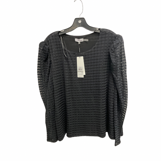 Top Long Sleeve By Calvin Klein In Black, Size: 1x