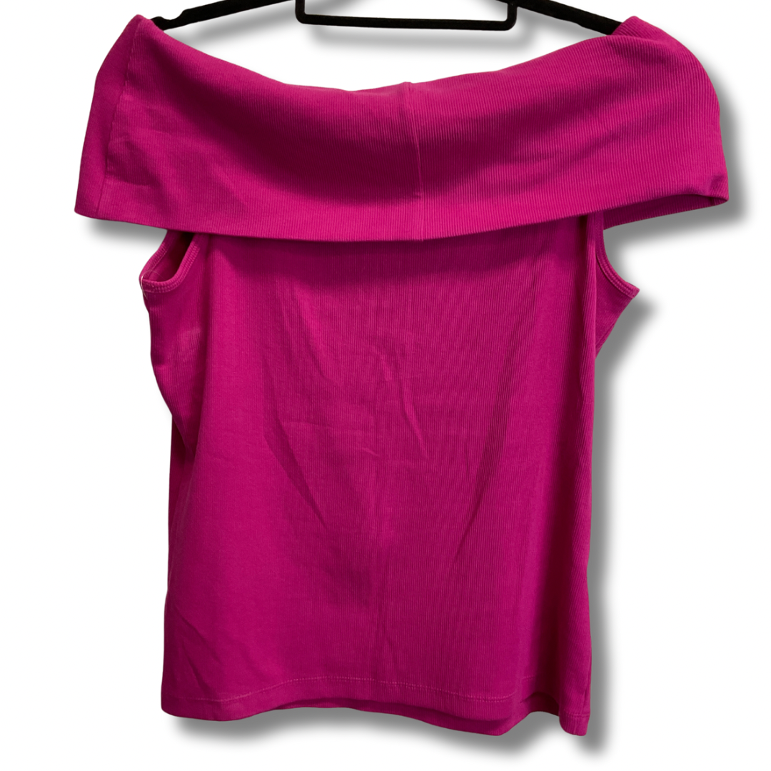 Top Short Sleeve By Loft In Pink, Size: Xl