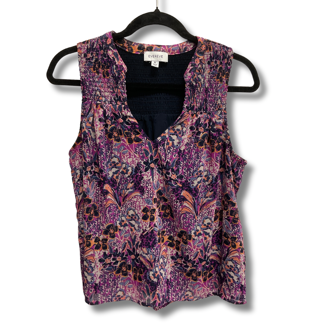 Top Sleeveless By Evereve In Floral Print, Size: M