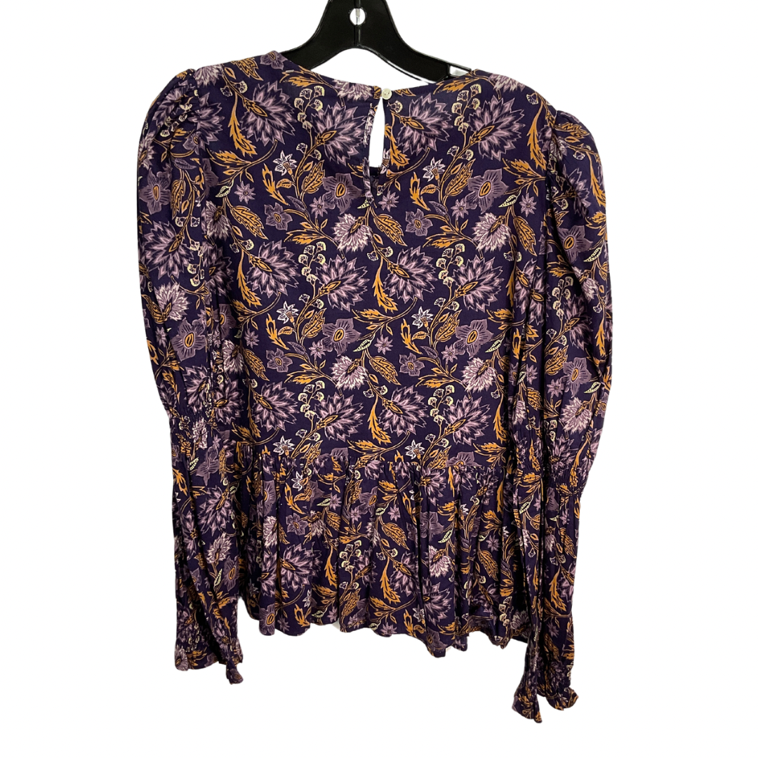 Top Long Sleeve By Universal Thread In Floral Print, Size: L