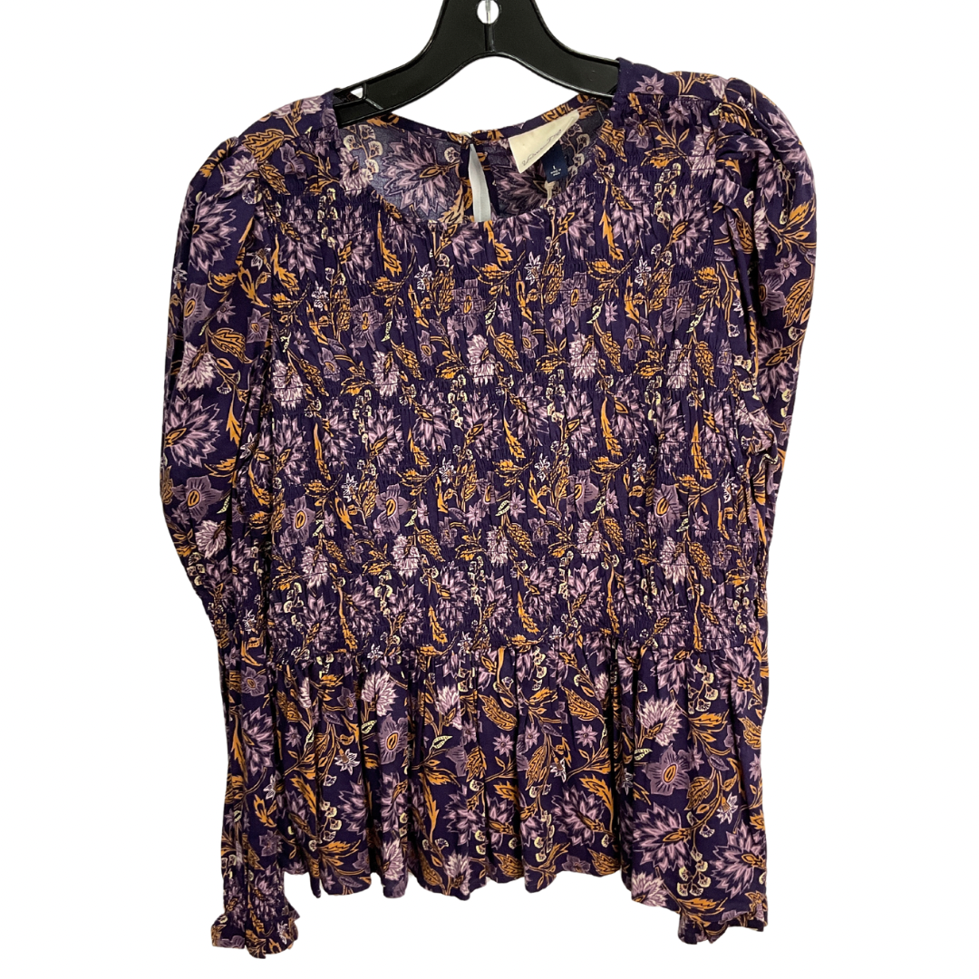 Top Long Sleeve By Universal Thread In Floral Print, Size: L