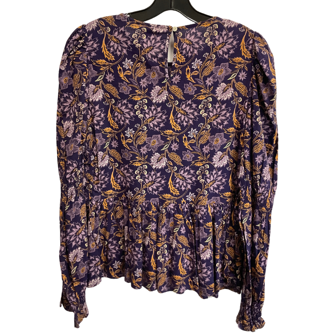 Top Long Sleeve By Universal Thread In Floral Print, Size: L