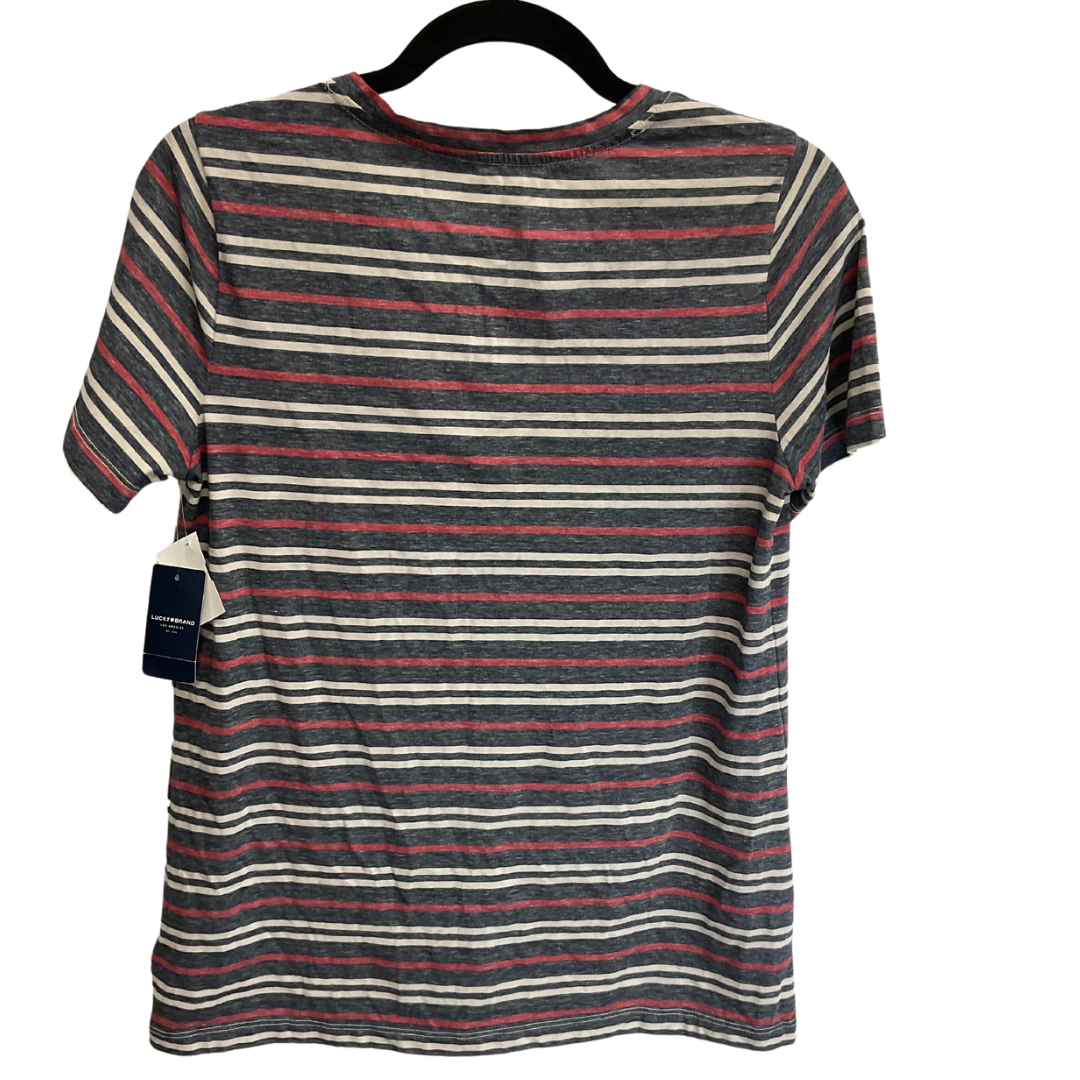 Top Short Sleeve Basic By Lucky Brand In Striped Pattern, Size: S