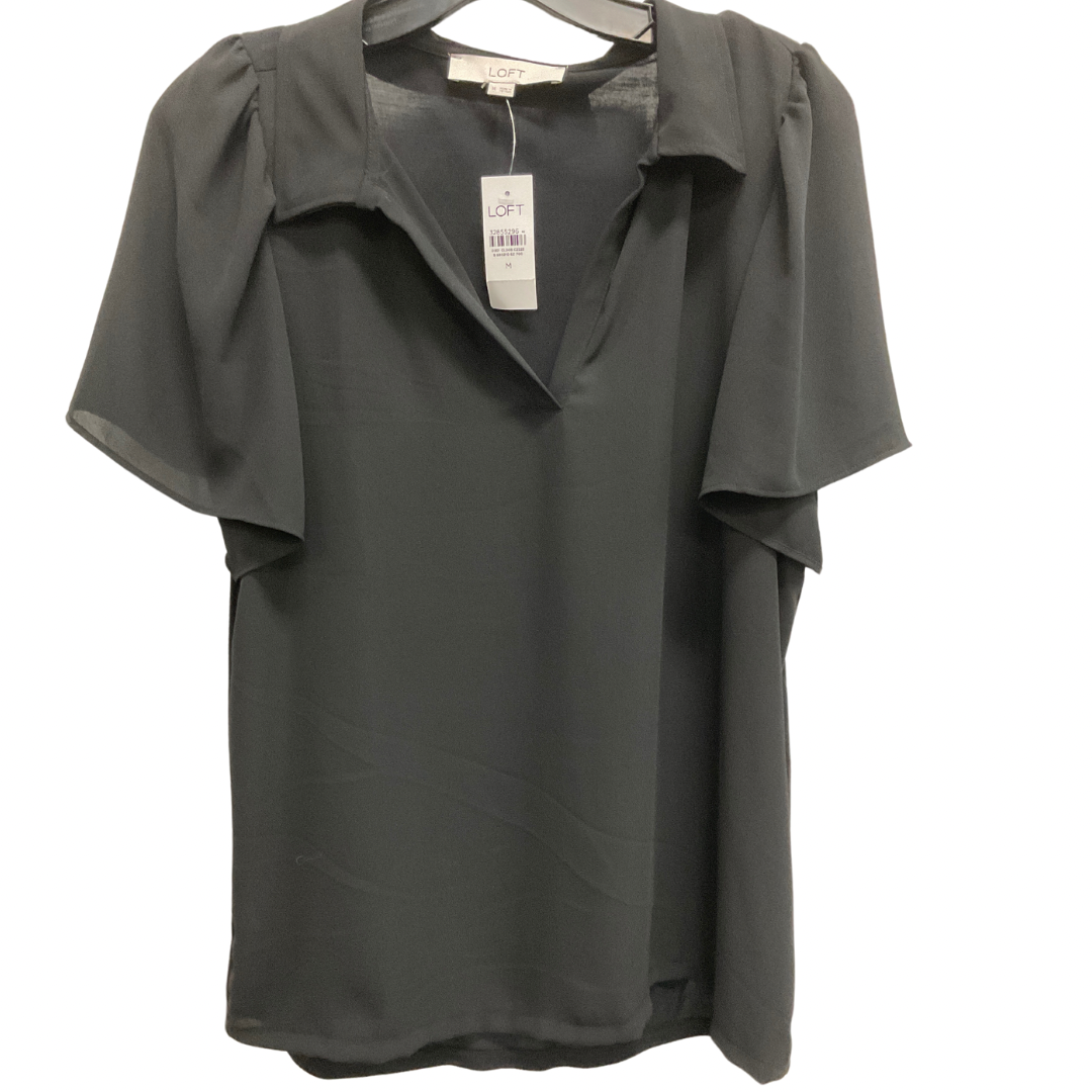 Top Short Sleeve By Loft In Black, Size: M