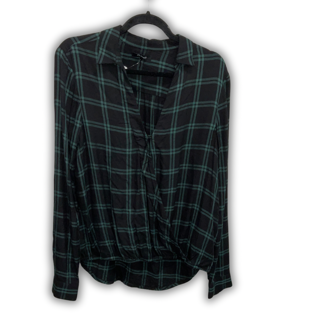 Top Long Sleeve By Madewell In Black & Green, Size: M