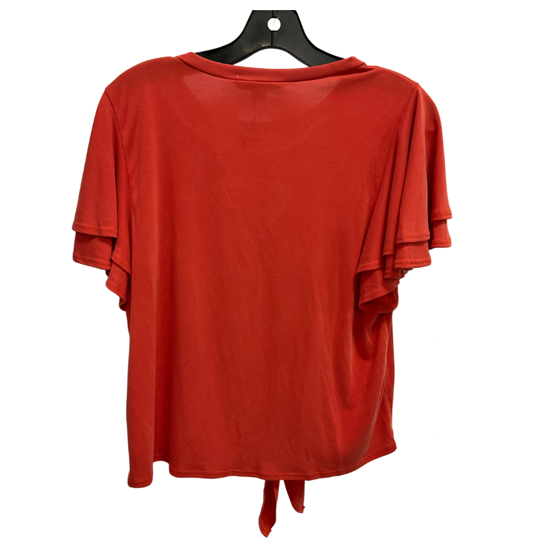 Top Short Sleeve By Green Envelope In Orange, Size: M