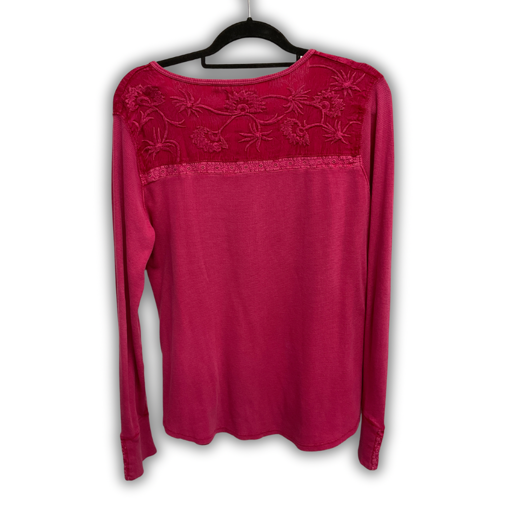 Top Long Sleeve By Lucky Brand In Pink, Size: Xl