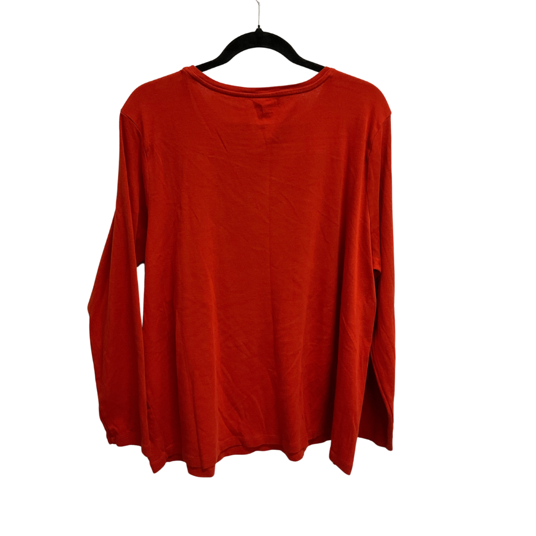 Top Long Sleeve Basic By Talbots In Orange, Size: 3x