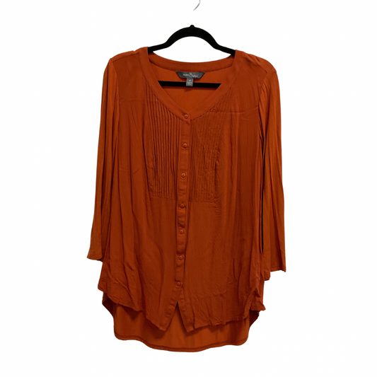 Top Long Sleeve By Market & Spruce In Orange, Size: 1x