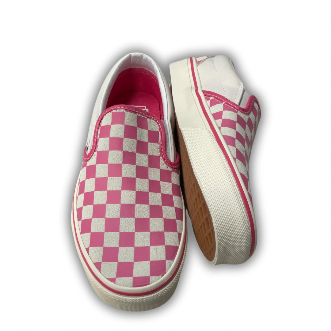 Shoes Sneakers By Vans In Pink & White, Size: 9