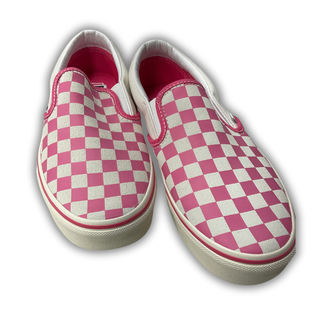 Shoes Sneakers By Vans In Pink & White, Size: 9