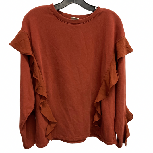 Top Long Sleeve By A New Day In Orange, Size: Xxl