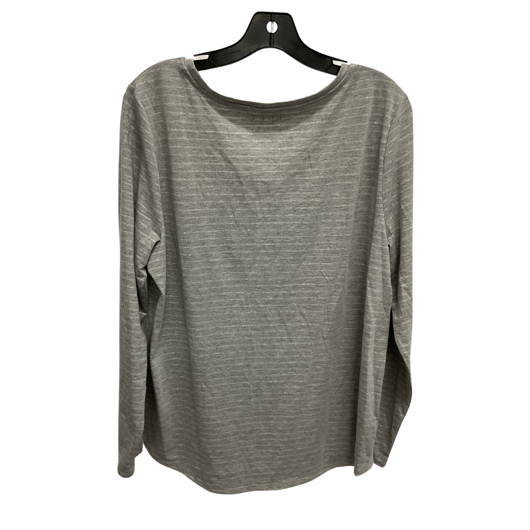 Top Long Sleeve Basic By Loft In Grey, Size: Xl