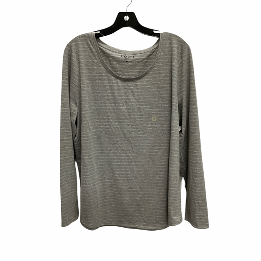 Top Long Sleeve Basic By Loft In Grey, Size: Xl