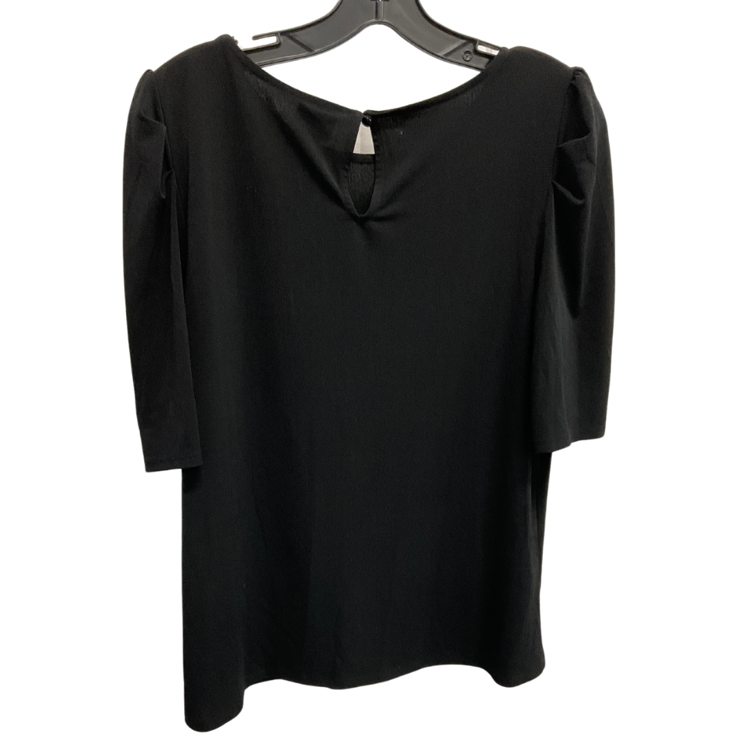 Top Short Sleeve By Worthington In Black, Size: L